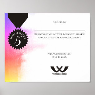 Pôster Certificado universal do prêmio do aniversário d
