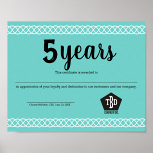 Poster Certificado universal trançado do aniversário do