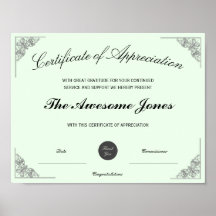 Certificado Verde de Agradecimento com Logotipo Pe