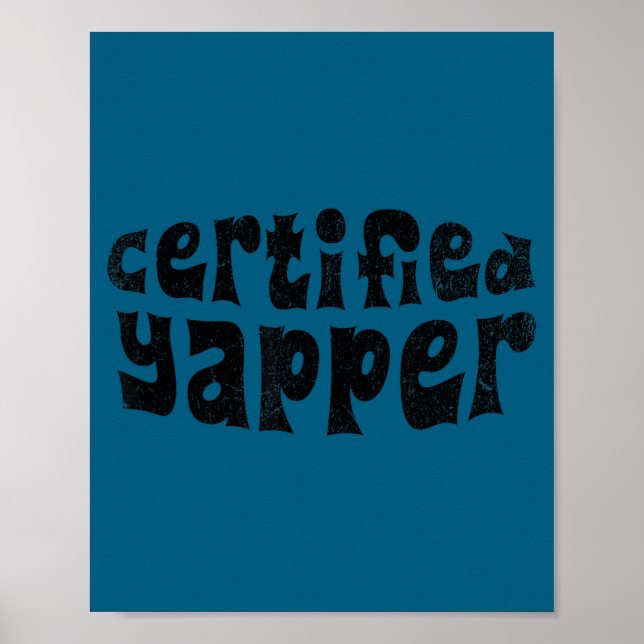 Poster Certificado yapper ditado engraçado de meme retrô  (Frente)