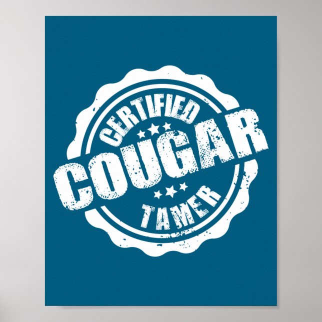 Poster Certified Cougar Tamer Funny Mens Cougar Tamer  (Frente)