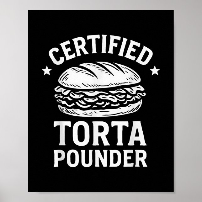 Poster Certified Torta Pounder Funny Torta Memória Sandwi (Frente)