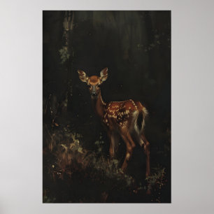 Poster Cerveja Bebê Veado Floresta Escura Arte Imprimível