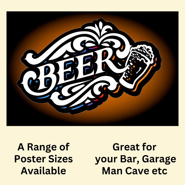 Poster CERVEJA - Branco em castanho (Criador carregado)