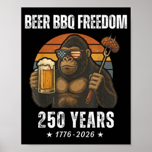 Poster Cerveja Churrasco Liberdade Pé Grande Bandeira dos