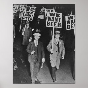 Poster Cerveja da Proibição Vintage, Queremos Cerveja, Ar