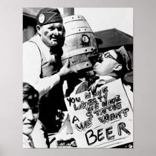 Poster Cerveja da Proibição Vintage, Queremos Cerveja Pro