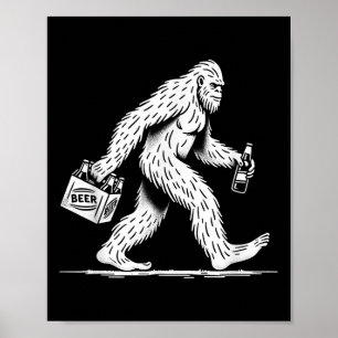 Poster Cerveja De Bebendo Bigfoot Retroativo - Sasquatch