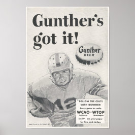 Poster Cerveja de Gunther em 1954