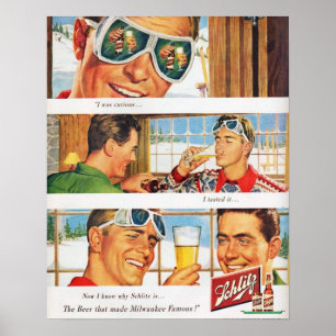 Poster Cerveja de Schlilz do esqui dos esportes de