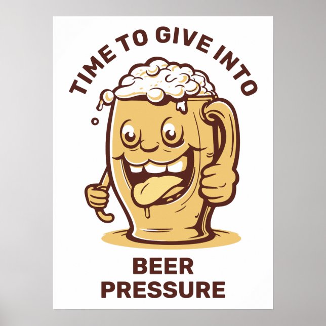 Poster Cerveja de Texto Personalizada Engraçada (Frente)