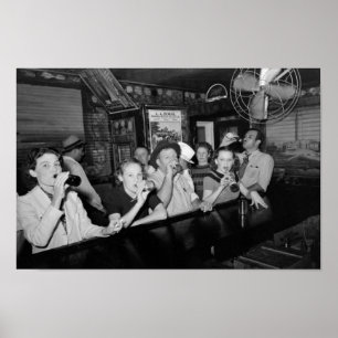 Poster Cerveja Do bebendo No Bar - Depressão Do Excelente