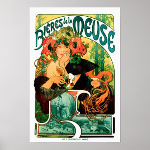 Pôster Cerveja do Meuse Alphonse Mucha Fine Art