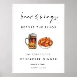 Poster Cerveja e Asas Antes do Jantar de Ensaios dos Anéi