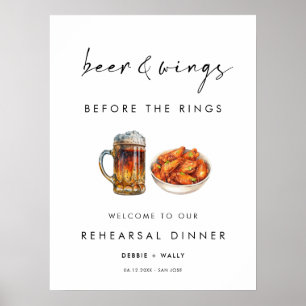 Poster Cerveja e Asas Antes do Jantar de Ensaios dos Anéi