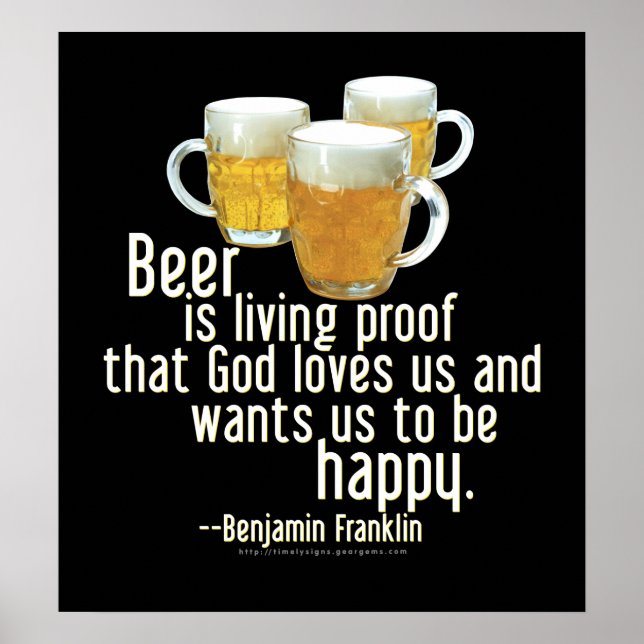 Poster Cerveja é prova (Franklin) (Frente)