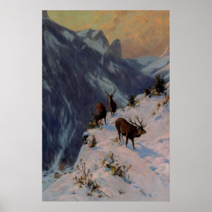 Poster Cerveja em Montanhas de Inverno Dark Academia, Vin