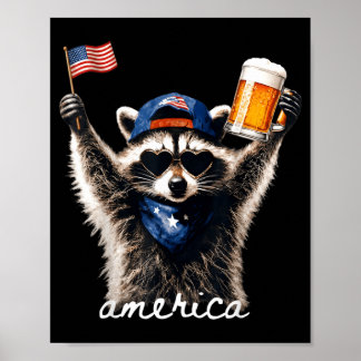 Poster Cerveja Guaxinim Usa Aamérica 1776-2026 4 De Julho