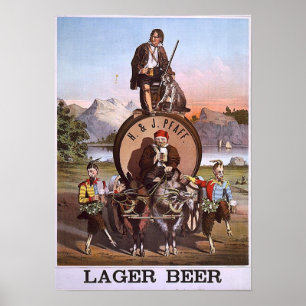 Poster cerveja H & J Pfaff Lager