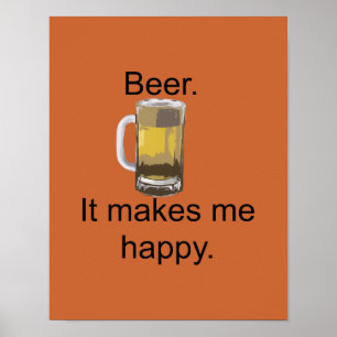 Poster Cerveja. Isso Me Faz Feliz.