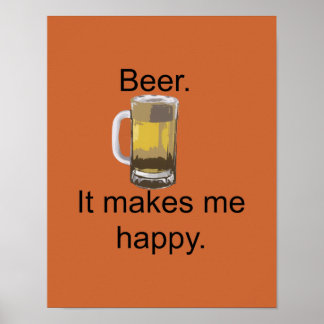 Poster Cerveja. Isso Me Faz Feliz.