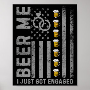 Poster Cerveja pra Mim Acabei de Ficar Noiva Bandeira Ame