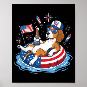 Poster Cerveja retro beagle usa aniversário de 250 anos 4