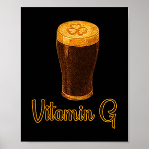 Poster Cerveja Vitamina Shamrock Sortudo Dia de São Patrí
