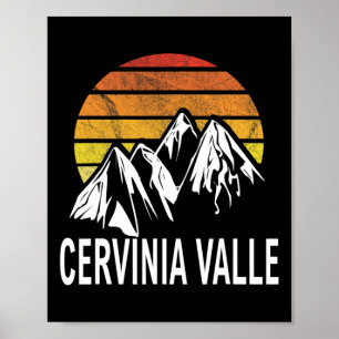 Poster Cervinia Valle D'aosta Itália Ski Resort Snowboard
