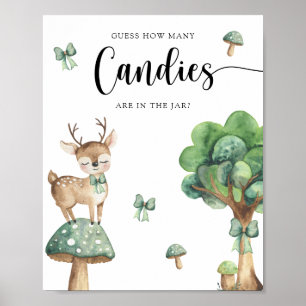 Poster Cervo em Aquarela - Adivinhe quantos doces