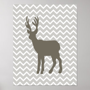 Poster Cervos de Brown com Chevron