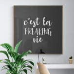 Poster C'est La Freaking Vie Engraçada citação francesa<br><div class="desc">Uma reviravolta humorística sobre o ditado francês por divertir-se e aceitar a vida como é - c'est la aberrante view - com uma estética de boho minimalista.</div>