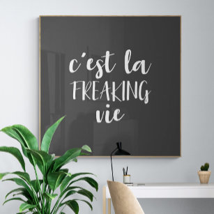 Poster C'est La Freaking Vie Engraçada citação francesa