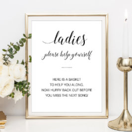 Poster Cesta de Banheiro Feminino Sinal de Casamento Eleg