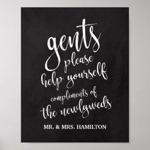 Poster Cesta de Banheiro Masculino Sinal de Quadro Negro