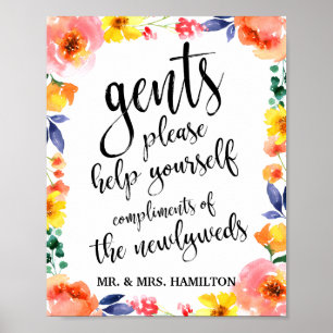 Poster Cesta de Banheiro para Homens no Casamento 8x10 Pl
