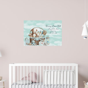 Poster Cesta de Brinquedos de Urso de Pelúcia para Menino