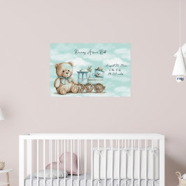 Poster Cesta de brinquedos de urso de pelúcia para menino