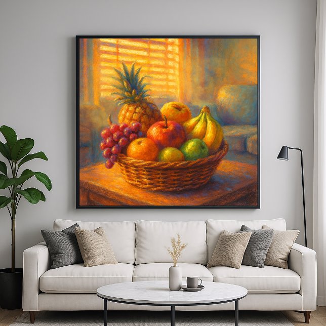 Poster Cesta de Fruta Sunlix - Estilo de Pintura de Paste (Criador carregado)