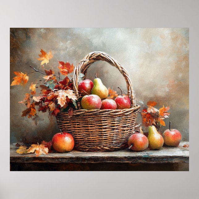 Poster Cesta de Frutas de Outono (Frente)