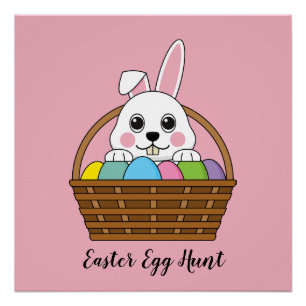 Pôster Cesta de OvoHunt de Páscoa coagulenta Personaliz