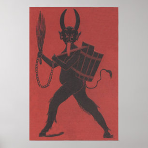 Poster Cesta Vermelha do Krampus Interruptor da Corrente