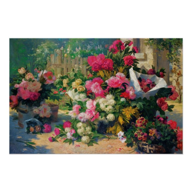 Pôster Cestas de flores e vasos de flores Alfred Petit em (Frente)