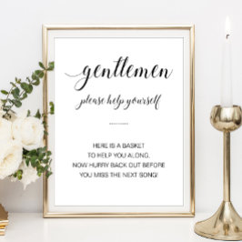 Poster Cesto de Banheiro Masculino Sinal de Casamento Ele