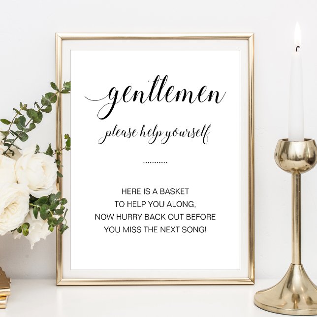 Poster Cesto de Banheiro Masculino Sinal de Casamento Ele (Criador carregado)