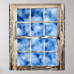 Poster Céu azul através da janela