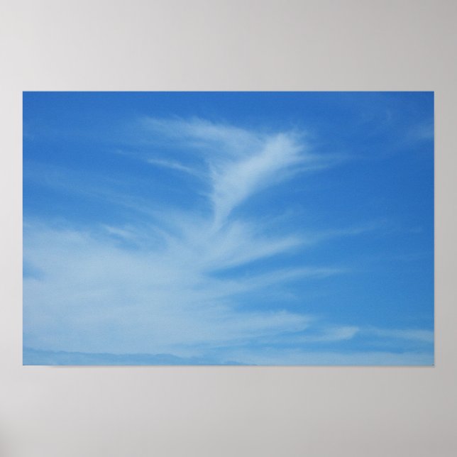 Poster Céu Azul com Nuvens Brancas Foto Abstrata da Natur (Frente)