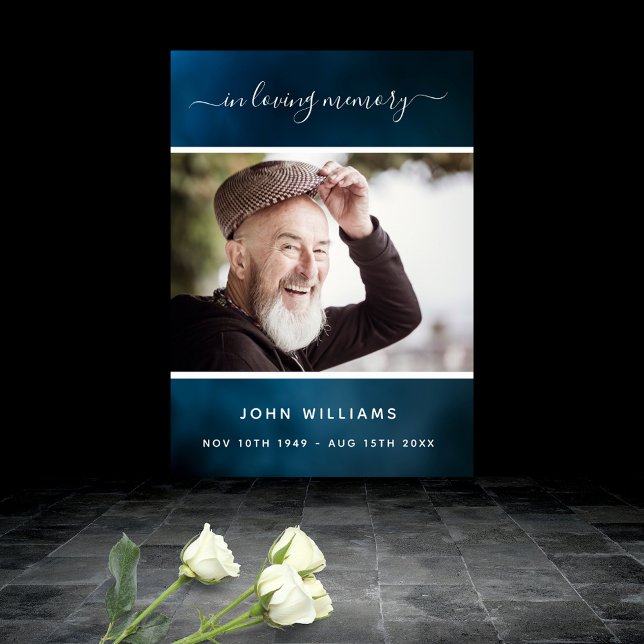 Poster Céu azul de foto memorial bem-vindo funeral (Criador carregado)