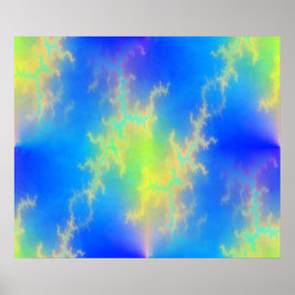 Poster Céu Azul e Ouros de Relâmpagos Amarelos