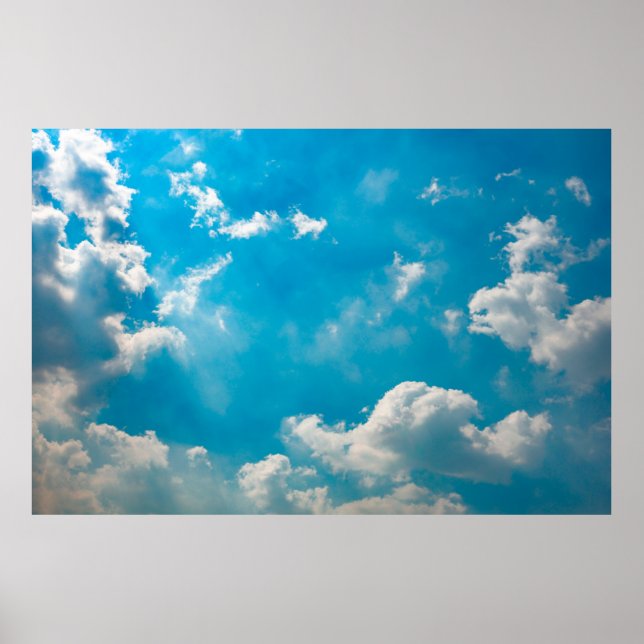 Poster Céu azul e plano de fundo abstrato, ar, área, (Frente)